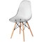 Mid-Century Modern Style Dining Chair with Wooden Dowel Eiffel Legs, DSW Transparent Plastic Shell Accent Chair